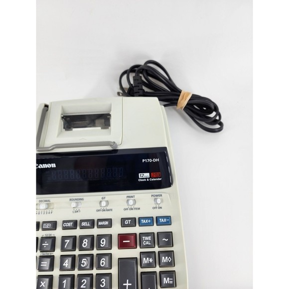 Canon P170-DH 12 Digit 10 Key Adding Business Machine Calendar Clock Calculator - Picture 7 of 14